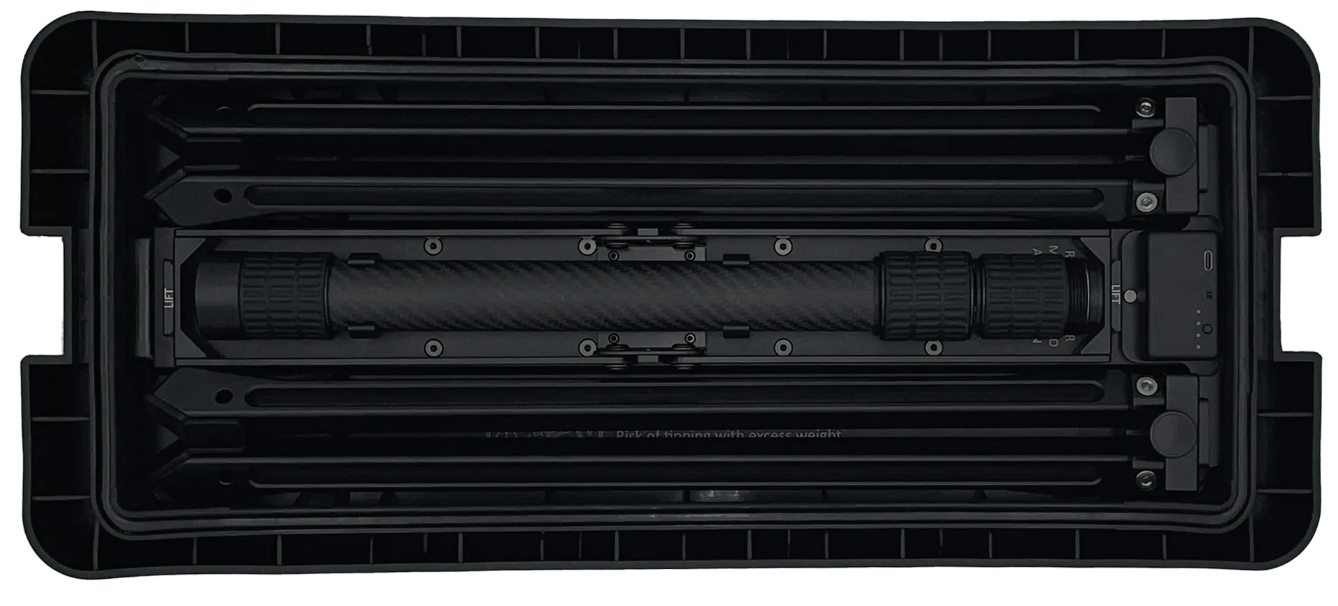 HiveRadar EDC lid configuration B showing alternative storage layout and mounting options