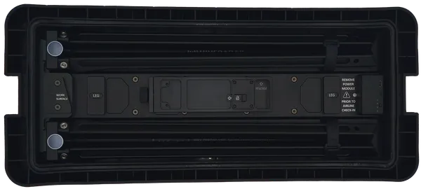 HiveRadar EDC lid configuration A showing storage compartments and mounting points