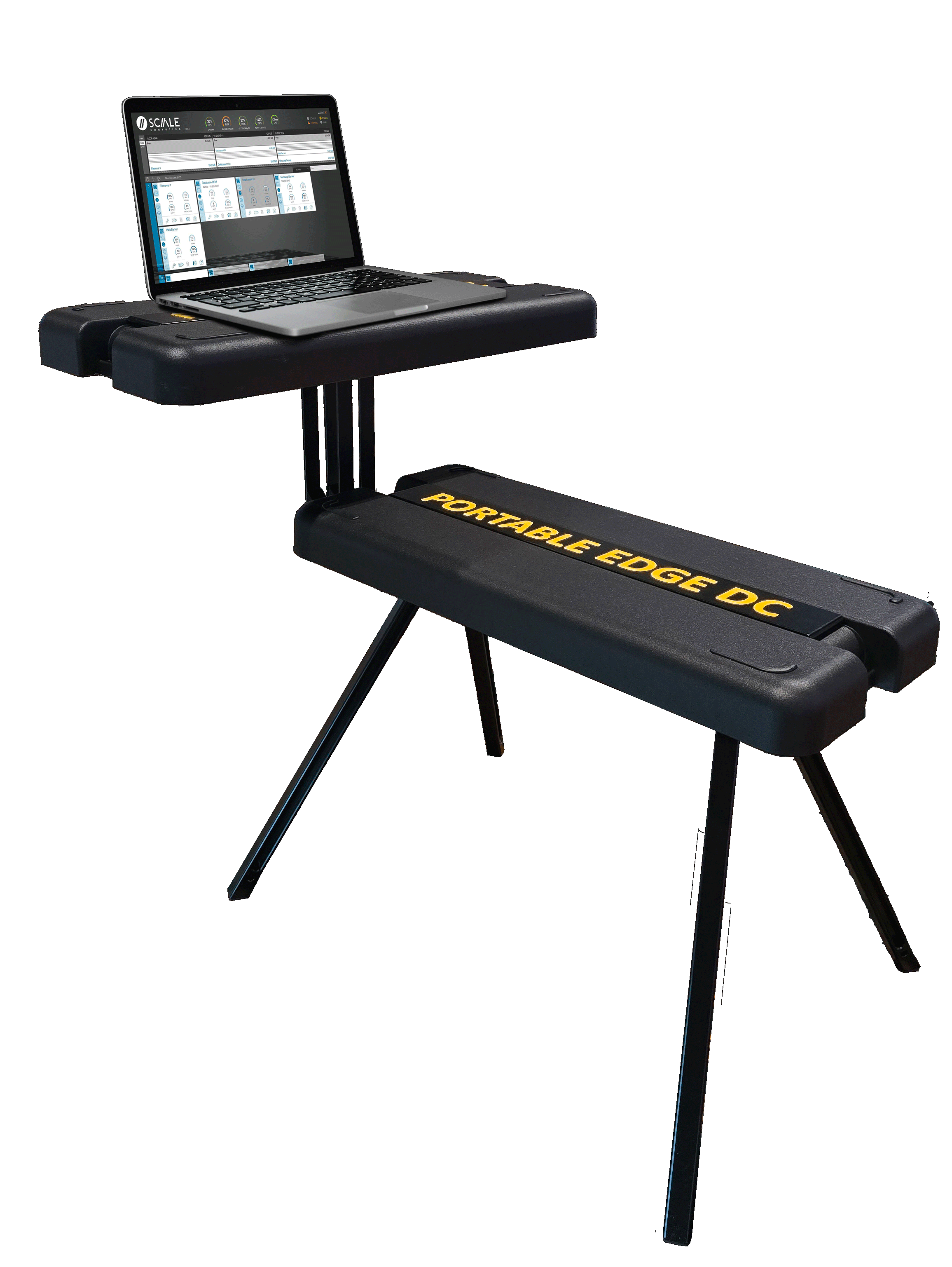 HiveRadar EDC workbench deployed with laptop showing field-ready workspace configuration